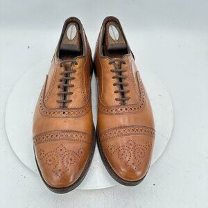 Allen Edmonds Strand Men Sz 11.5D Brown Leather Brogue Cap Toe Oxford Dress Shoe